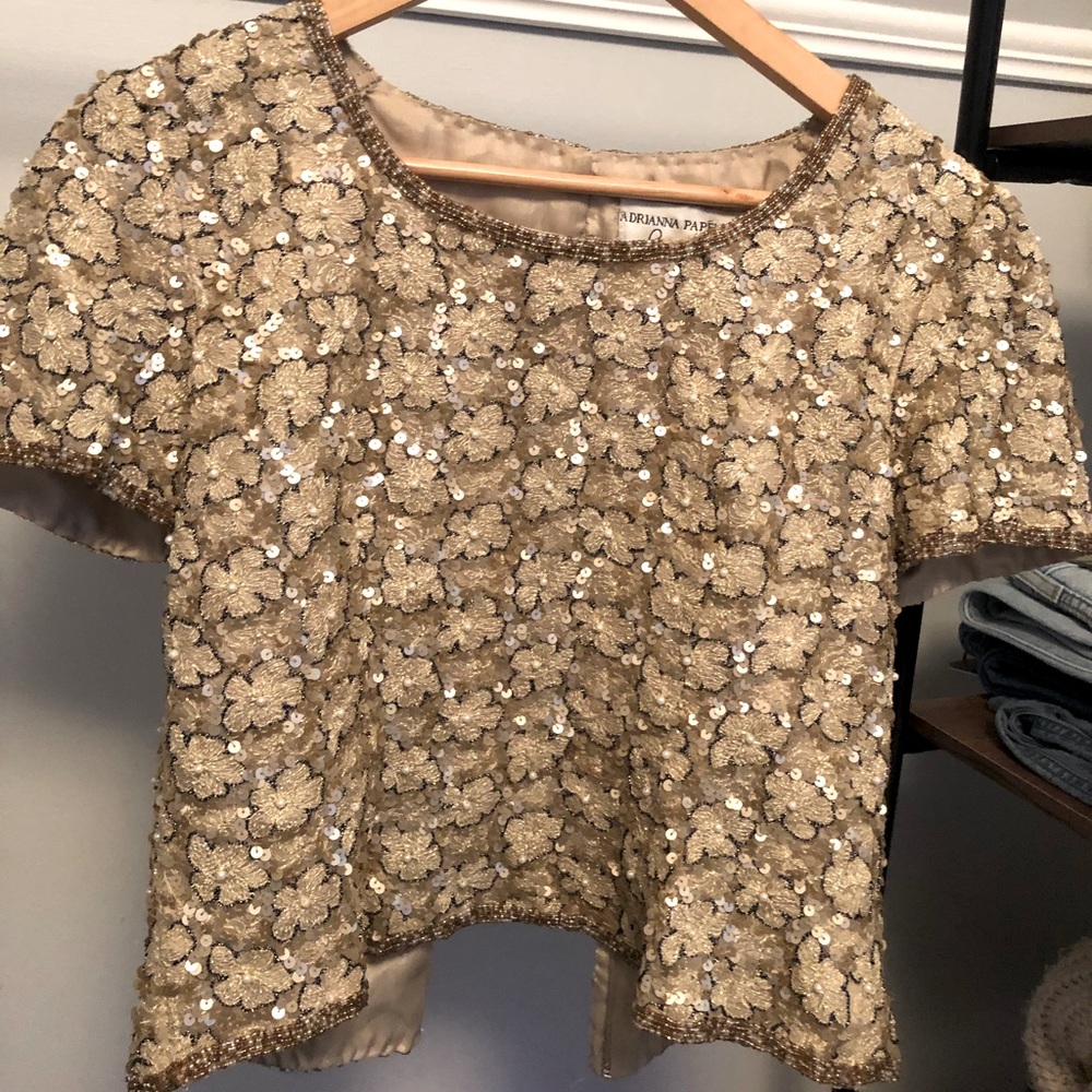 Vintage embroidered crop top